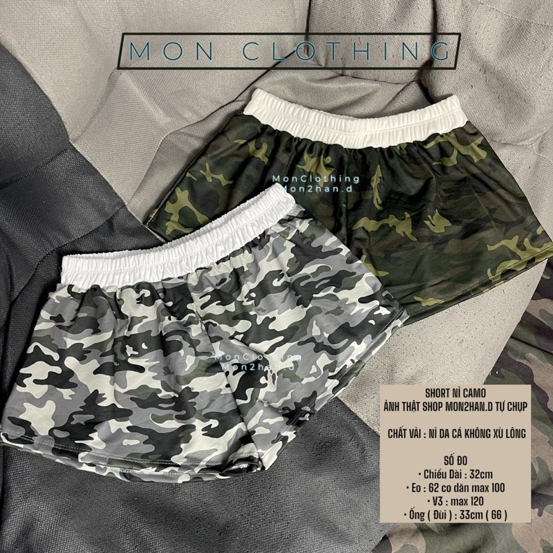 QUẦN SHORT CAMO CHẤT DA CÁ / QUẦN ĐÙI CAMO