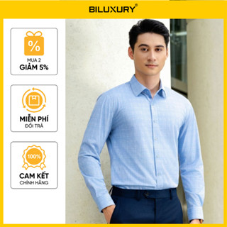 Áo Sơ Mi Nam Xanh Dài Tay 8SMDH420XNH Biluxury Form Casual Bền Màu Chống Nhăn Dễ Làm Sạch