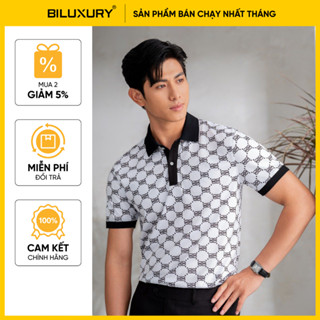 [ĐỒNG GIÁ 129K] Áo Polo Nam Hoạ Tiết 8APCH426TRK Biluxury Form Slimfit Sang Trọng Kháng Khuẩn Chống Nhăn Bền Màu