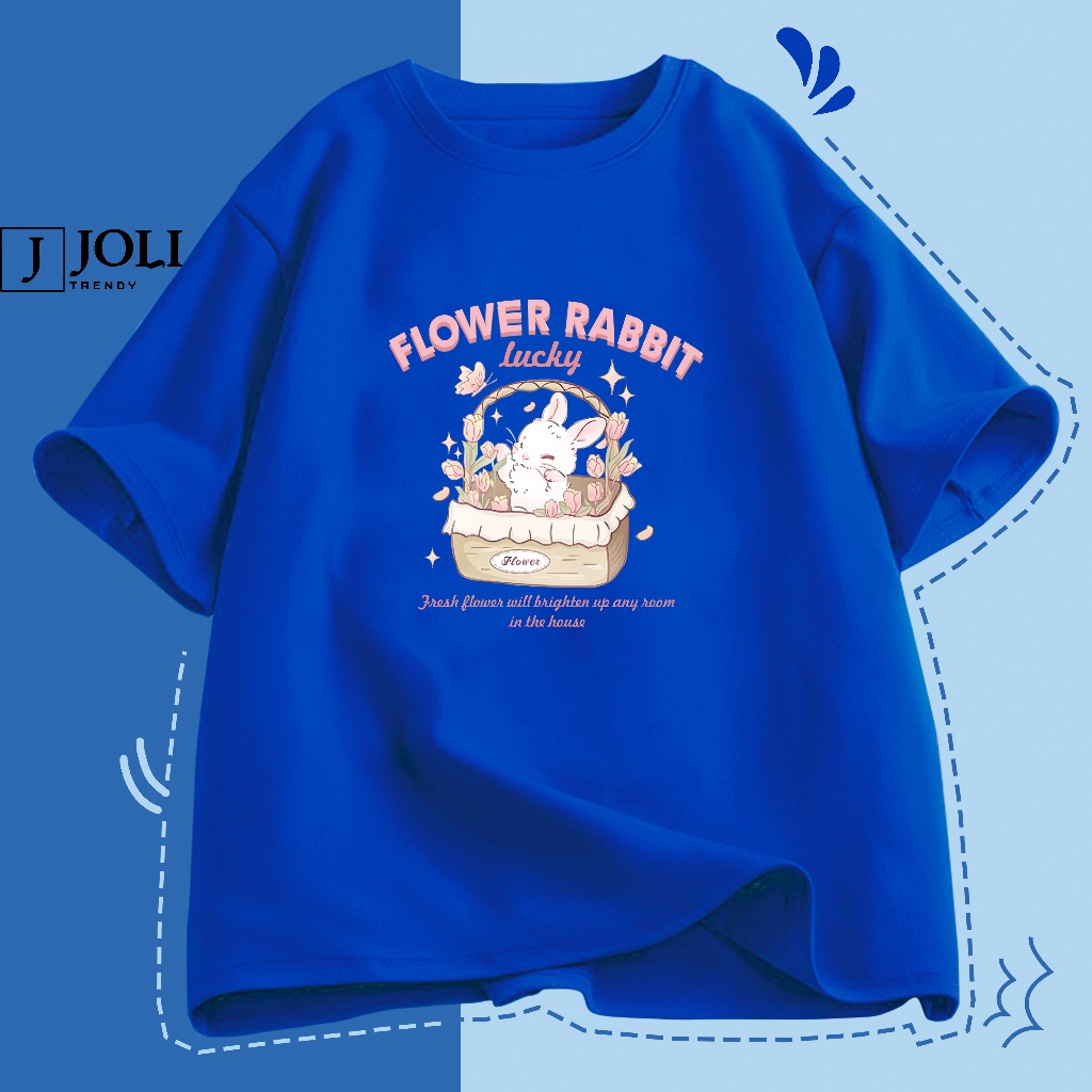 Áo Thun Nam Nữ Unisex Tay Lỡ By JOLI Mã TN Thỏ Trắng In Hình Chất Cotton Form Rộng Phong Cách Ulzzang J Joli Trendy | BigBuy360 - bigbuy360.vn