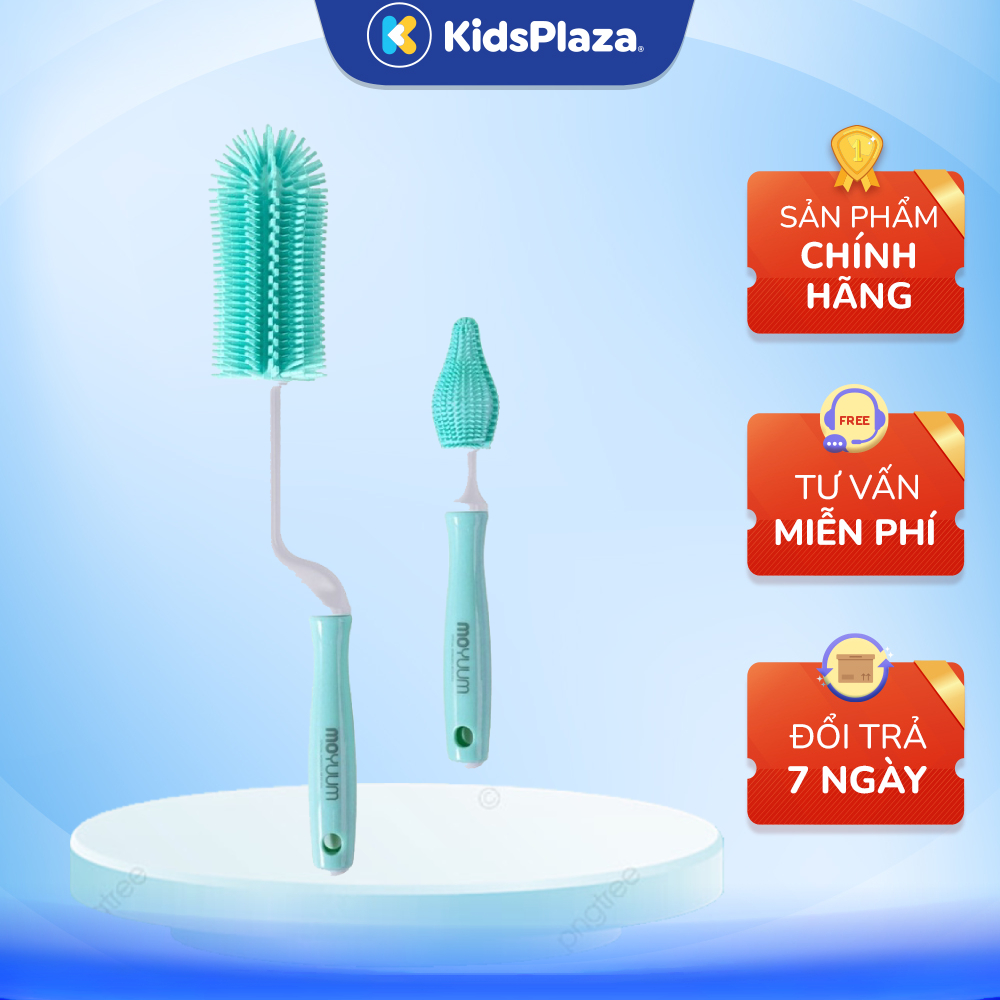Set 2 cọ rửa bình silicone Moyuum chính hãng KidsPlaza