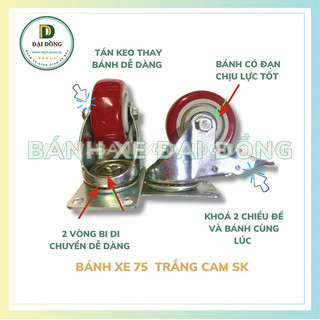 BÁNH XE 125 ĐỎ MẬN (ĐÃ BAO GỒM CÀNG XE ĐẨY )
