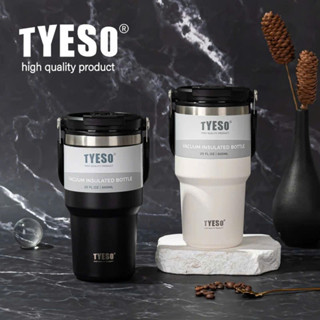 Cốc Giữ Nhiệt TYESO Chính Hãng - Ly Giữ Nhiệt TYESO Dày 6 Lớp Giữ Nhiệt 18h Có Ống Hút Quai Cầm Tiên Lợi Năng Động
