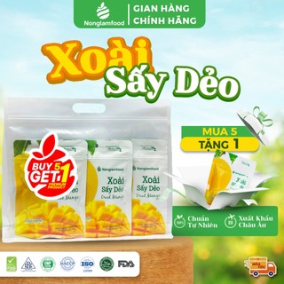   5 Túi tặng 1 Combo 5 túi xoài sấy dẻo Nonglamfood 50g Ngon chuẩn dưỡng chất Giàu vitamin chất xơ 