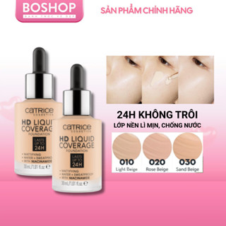 Kem Nền Catrice HD Liquid Bền Màu 24H Kiềm Dầu Lâu Trôi