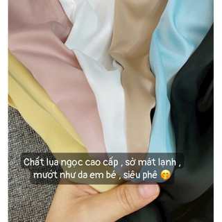 Áo lụa cổ xoắn