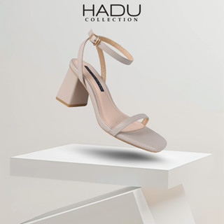 Giày Cao Gót 7P Đế Vuông Quai Ngang Dây Mảnh HADU M7119 Da Vân Cao Cấp, Bảo Hành 12T