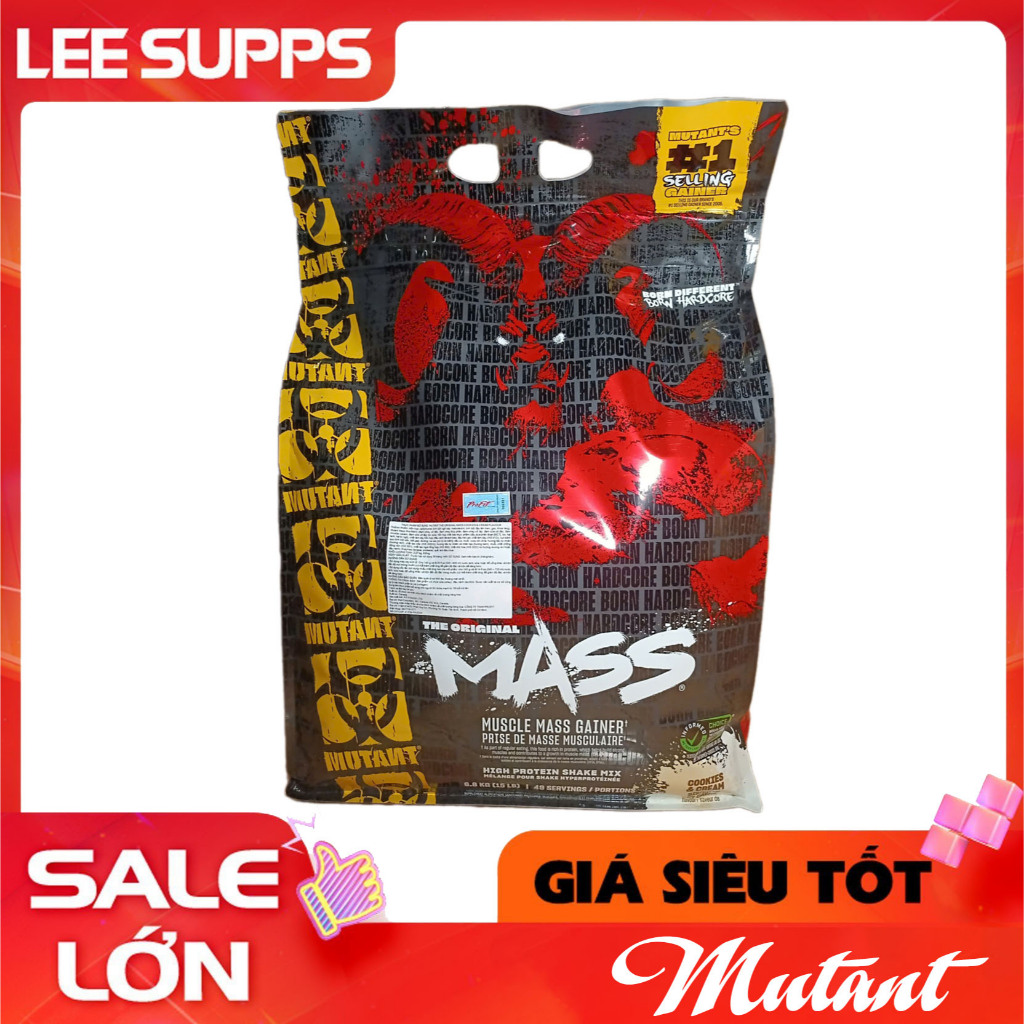 Original Mass Mutant 15LBS 6,8kg 49 Servings vị Cookie Cream - Mutant Mass Gainer Sữa tăng cân tăng 