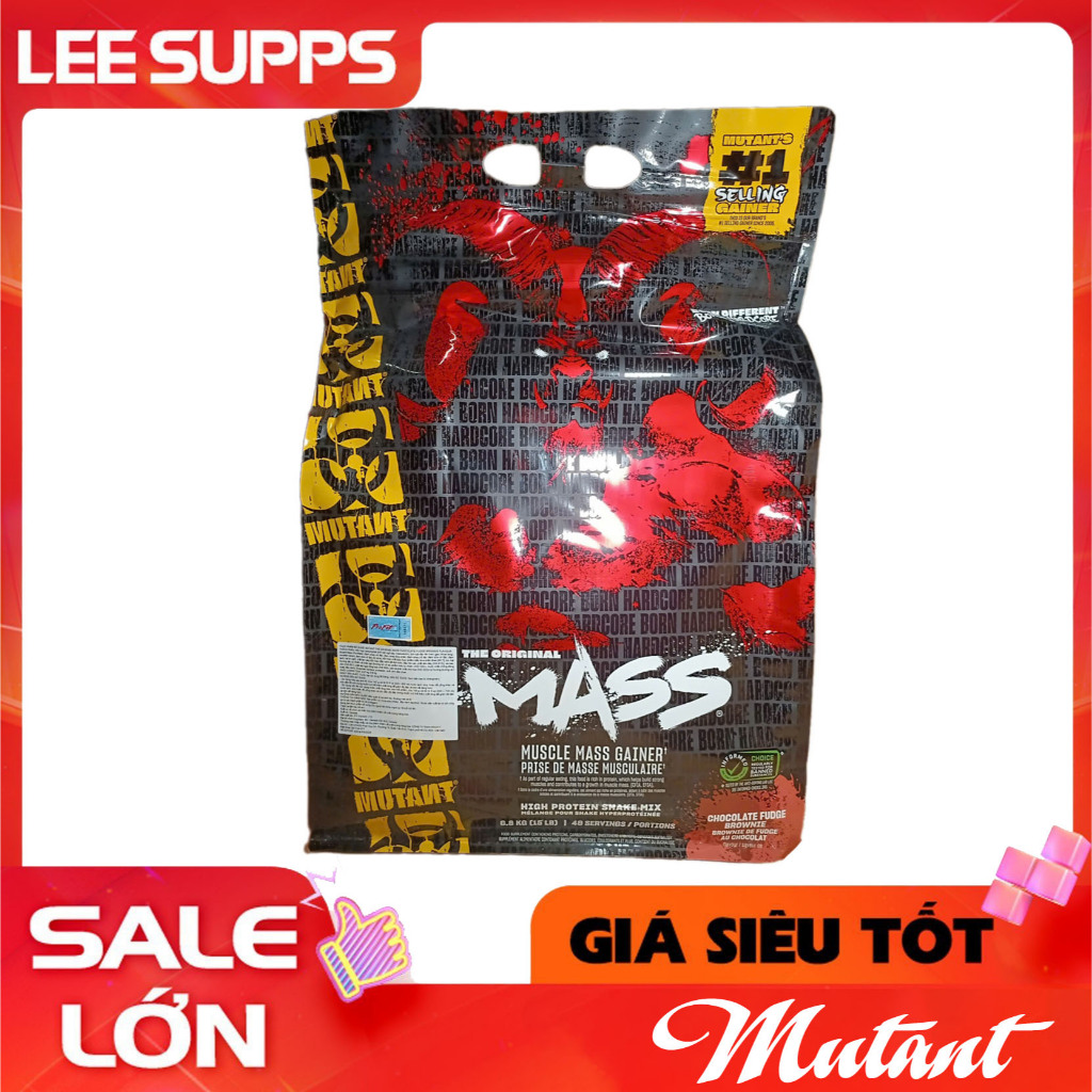 Original Mass Mutant 15LBS 6,8kg 49 Servings vị Choco Fudge - Mutant Mass Gainer Sữa tăng cân tăng c