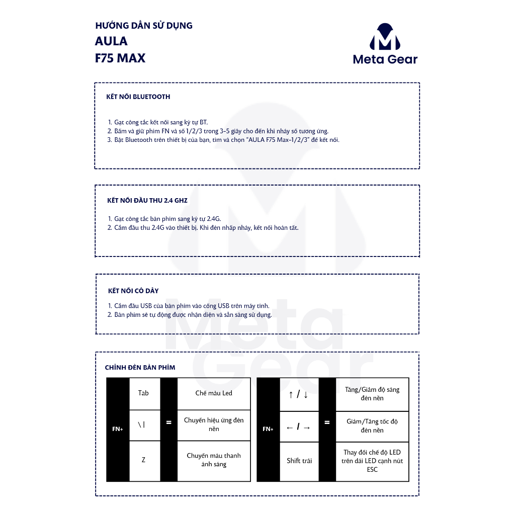 [CHÍNH HÃNG] Bàn phím cơ Aula F75 Max/Aula S75 Pro - Led RGB, Hotswap, 3 chế độ kết nối | BigBuy360 - bigbuy360.vn