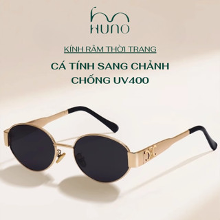 Kính mát cao cấp thời thượng nam nữ HUNO, kính râm cổ điển chạm khắc tinh xảo chống tia UV - KR166