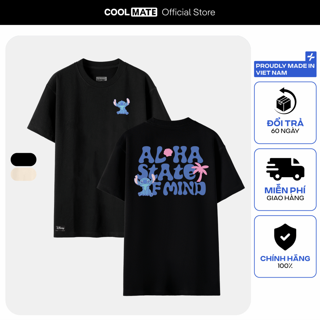 [SALE TẾT]Áo thun Relaxed Fit Regular Disney Stitch Aloha - Coolmate