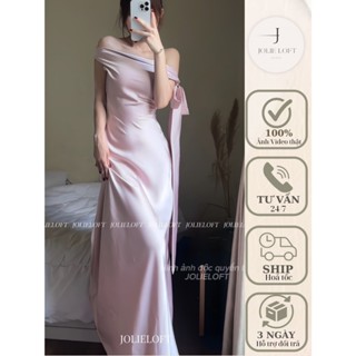 Váy lụa dự tiệc du lịch thiết kế Lily hồng Dress JOLIE LOFT, đầm dáng dài thanh lịch đi chơi đi tiệc