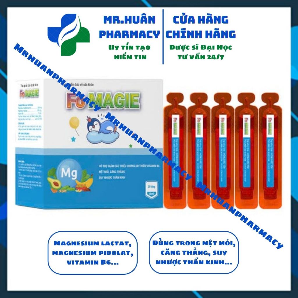 Siro Magie B6 FoMagie (Hộp 20 ống) - Dùng trong mệt mỏi, căng thẳng, suy nhược thần kinh