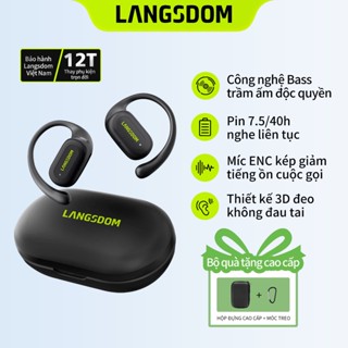 Tai Nghe Bluetooth Langsdom TS19, Bluetooth 5.4, Âm thanh Bass Vòm 12mm, Pin 7.5h, Míc ENC