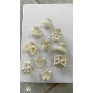 Set 10 Kẹp tóc mái hạt ngọc nhiều hình mini dễ thương