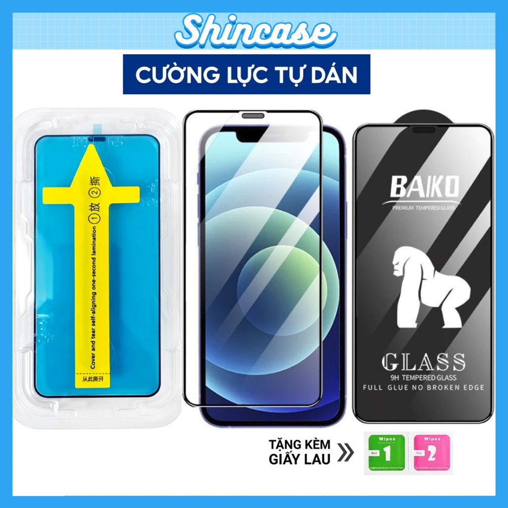 Kính Cường Lực iPhone Tự Dán Cao Cấp, CNT, KK 4D Full Màn-iP 6/6s/7/8/Plus/X/XS/XR/11/12/13/14/15/16/17/Pro/Max/Mini/Air