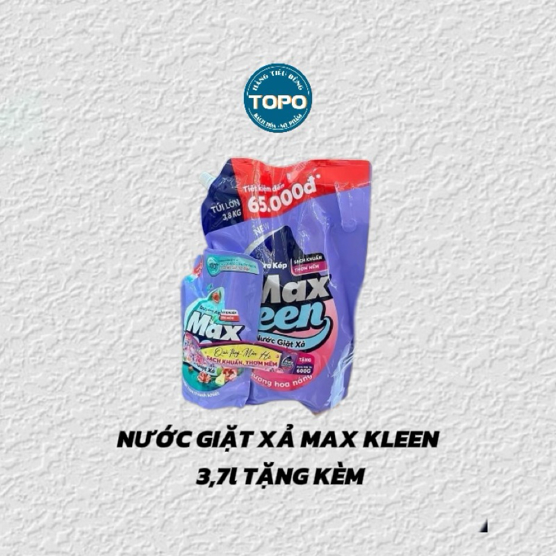 NƯỚC GIẶT XẢ MAX KLEEN 3,7l TẶNG KÈM