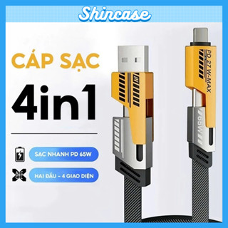 Sạc Nhanh Đa Năng 4IN1 65W / 120W Cao Cấp 1.2M, Dây Dù Chống Đứt - Cho USB-Type C, Type C-Type C, Type C- iP, USB-iP
