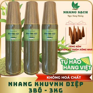 [3BÓ - 3KG] Nhang Khuynh Diệp, thơm thanh mát, dễ chịu; không hóá chất, không cuộn tàn {Tặng kèm 20 nụ xông nhà}