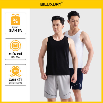 [T8_SALE 129K_HT] Áo Ba Lỗ Nam Basic 9ABLB501 Biluxury Co Giãn Cổ Tròn Form Slimfit Tôn Dáng