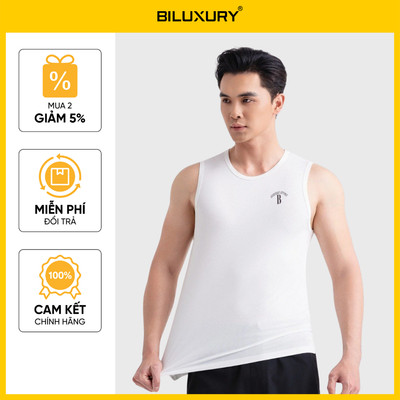 [T8_SALE 129K_HT] Áo Ba Lỗ Nam Trắng 9ABLB502TRK/9ABLB503TRK Biluxury Cơ Bản Co Giãn