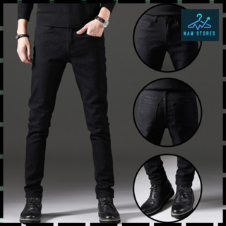  Quần Jean Nam Trơn Màu Đen Co Giãn Bốn Chiều Quần Bò Trơn Form Skinny Cao Cấp NAM STORES 