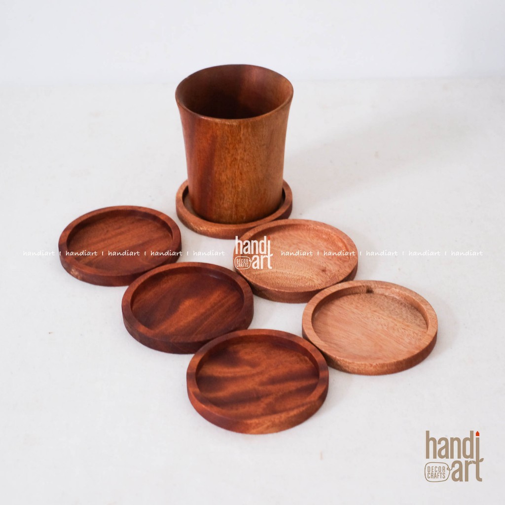 Lót ly gỗ tròn-Lót ly bằng gỗ tự nhiên