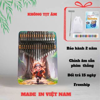  Đàn Kalimba Trơn 17 Phím Tặng Đầy Đủ Phụ Kiện Túi Búa Hướng Dẫn Khăn Lau Dán Phím 