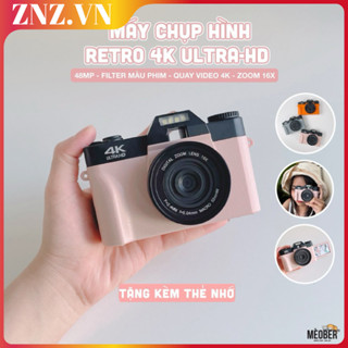 [Tặng thẻ nhớ] Máy Chụp Hình Retro 48MP Quay phim 4K UltraHD - giả lập màu phim, quay video slow-mo