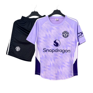 Bộ Quần Áo Bóng Đá Thể Thao Trẻ Em Người Lớn M U tím mới 2025- Đồ Thể Thao Giá Rẻ Nam Nữ Vải Thun Lạnh Mát