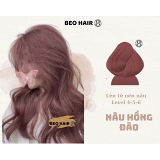  Thuốc nhuộm tóc màu NÂU HỒNG ĐÀO  thuốc nhuộm tóc tại nhà tặng kèm găng tay và HDSD 
