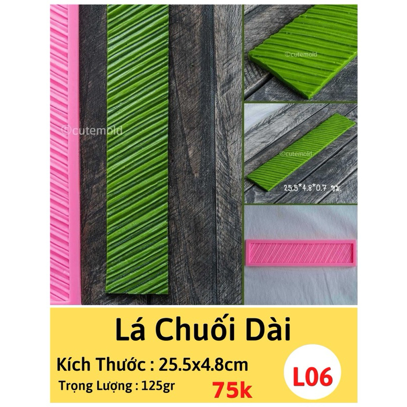 Khuôn silicone Hồng phát tạo hình lá chuối dài - L06