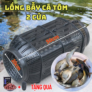 [Mua 1 Tặng 2 ]LỒNG BẪY CÁ TÔM 2 CỬA ĐA NĂNG 50CM * 20CM TẶNG KÈM HỘP ĐỰNG MỒI VÀ MỒI– TIỆN LỢI