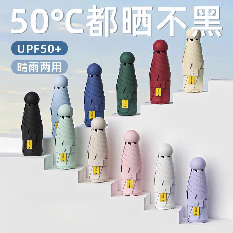 Ô gấp gọn mini Hình Viên Thuốc Nhỏ Gọn Tiện Dụng Dù Chống Nắng/ Tia Cực Tím Gấp Gọn chống UV