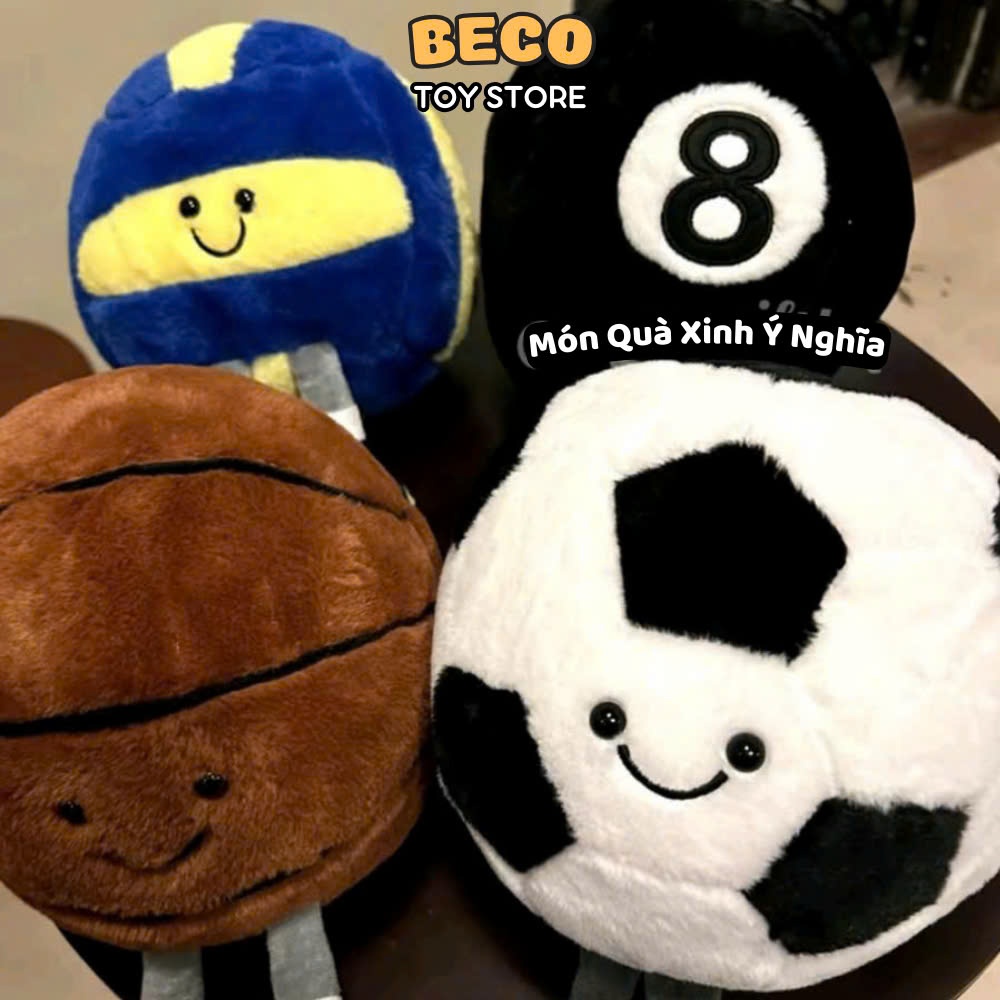 Gấu hình quả bóng đá,bóng chuyền,bóng bi-a nhồi bông êm mịn dễ thương