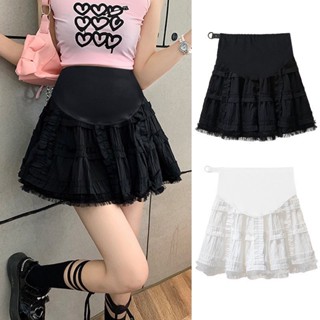 Váy bầu, chân váy bầu 006 ngắn viền ren bánh bèo phong cách hàn quốc siêu xinh ☘ TkuTrang ☘️