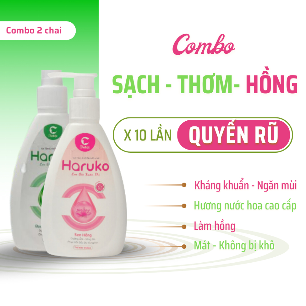Dung Dịch Vệ Sinh Nữ Hương Nước Hoa Haruko Giúp Cô Bé Sạch - Thơm - Hồng và Không Bị Khô Suốt 24h