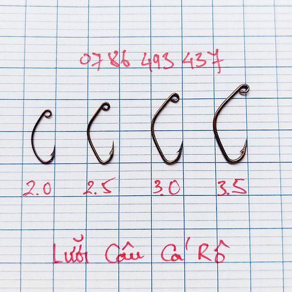 10 Lưỡi Câu Cá Rô Đồng, lưỡi thép uốn tay chất lượng