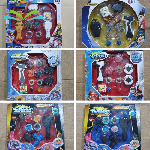 Hộp đồ chơi con quay vô cực Beyblade có tay cầm và sàn thi đấu BỘ 4 CON QUAY MÂM ĐẤU NADO Quà tặng c