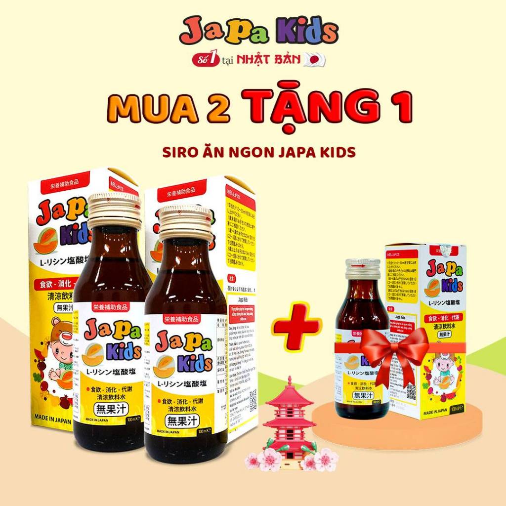 [ Combo 2 Tặng 1 ] Siro Japa Kids Chính Hãng Kích Thích Ăn Ngon Giúp Trẻ Tăng Cân  Nhập Khẩu Nhật Bản Chai 100ml