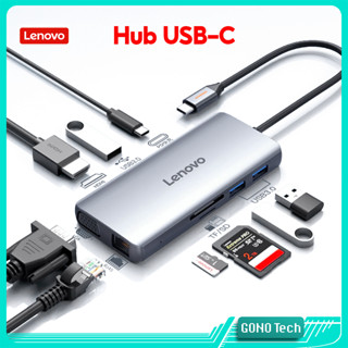 Hub Type C Lenovo to HDMI USB PD 100W RJ45 SD/TF VGA cho laptop macbook