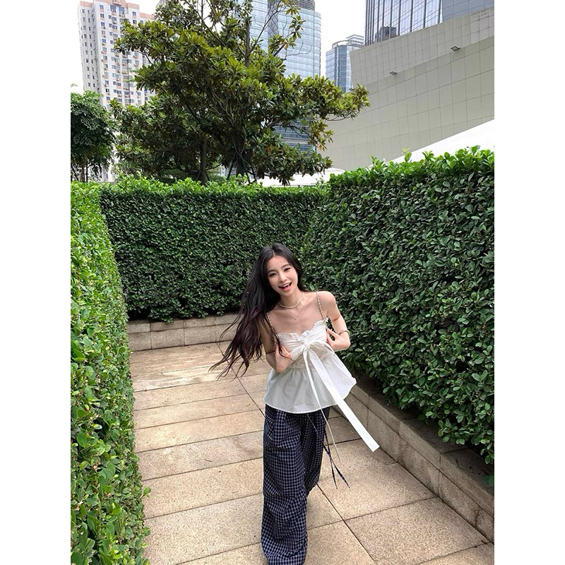 Áo quây nữ viền bèo thắt nơ ngực TABISHOP Áo ống nữ kiểu dáng dễ thương dễ phối đồ mặc hè đi chơi(112) | BigBuy360 - bigbuy360.vn