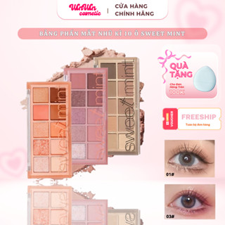  Bảng phấn mắt nhũ kì 10ô Sweet Mint hiệu ứng lì nhũ tông màu tự nhiên Chống Nước Phong Cách Hàn Quốc 