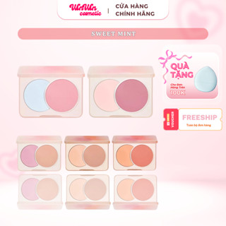  Bảng Phấn Má Hồng Bắt Sáng Sweet Mint 2 Màu Phấn Mịn Nhẹ Nhàng Trang Điểm Tự Nhiên  Dual-color Blush 