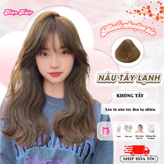  Thuốc Nhuộm Tóc Màu NÂU TÂY LẠNH Không Tẩy lên từ nền đen tặng kèm trợ nhuộm | Kienhair 