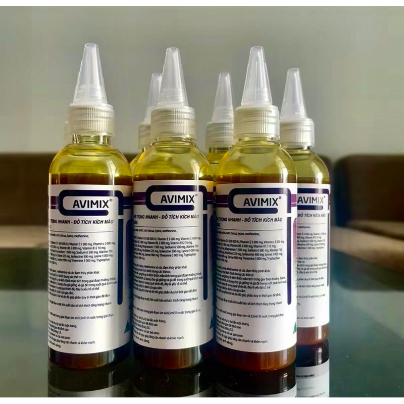 Avimix - Giúp gia cầm tăng cân, đỏ tích, kích mào, mọc lông nhanh (Chai 100ml)