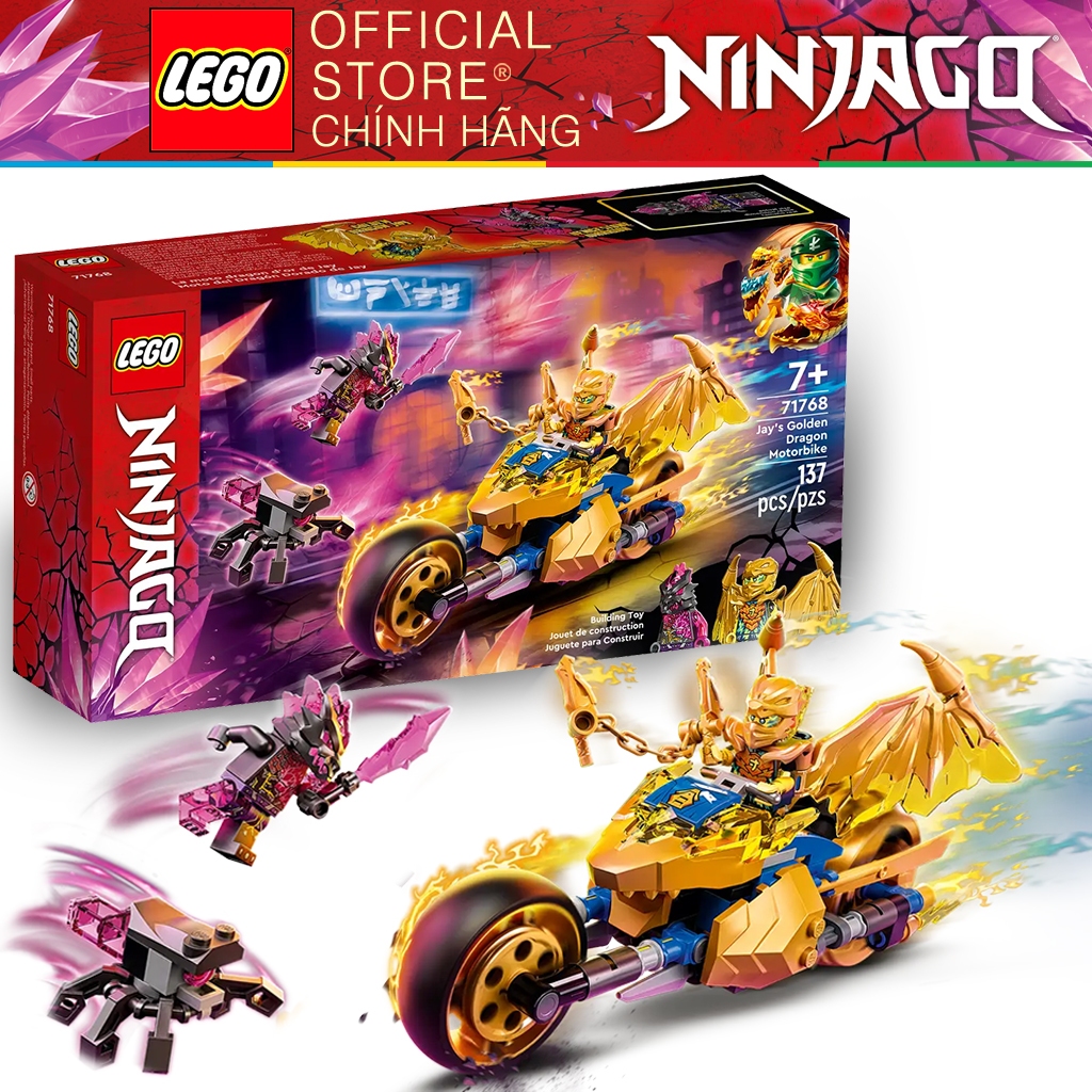 [Lego Official - Hỏa Tốc] LEGO 71768 Ninjago - Jay's Golden Dragon Motorbike - Chiến Xa Rồng Vàng Củ