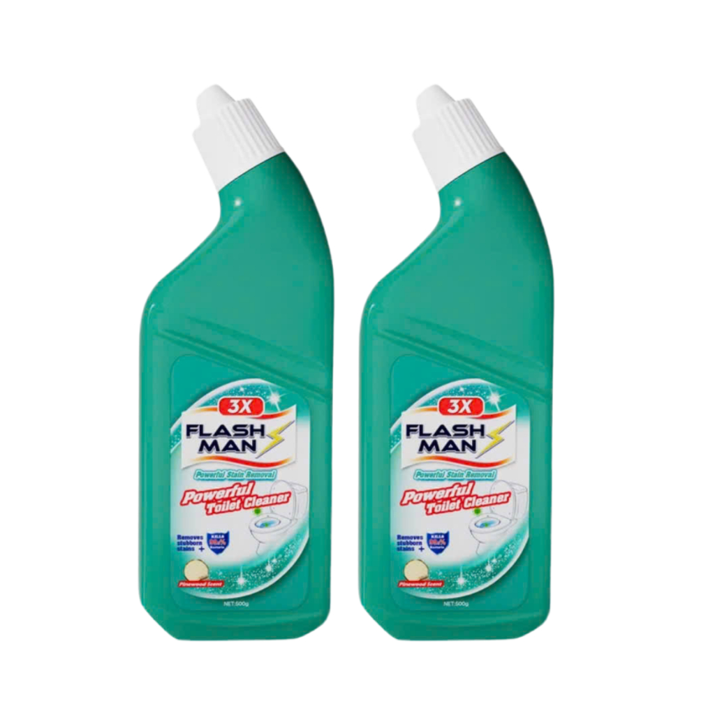 2 Chai nước tẩy bồn cầu Flashman hương gỗ-làm sạch-khử mùi khó chịu nhà tắm-mùi hôi chai 500ml
