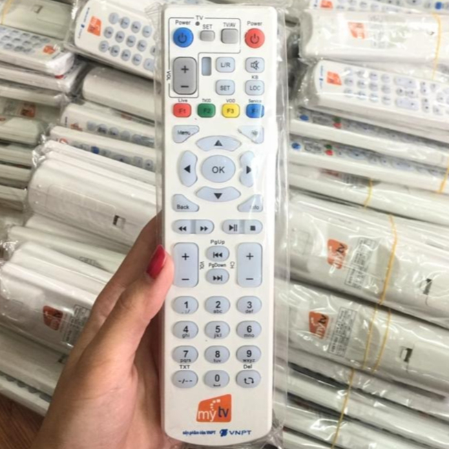 Điều khiển TV Đầu thu MYTV trắng, Remote đầu Mytv màu trắng - BH 1 tháng